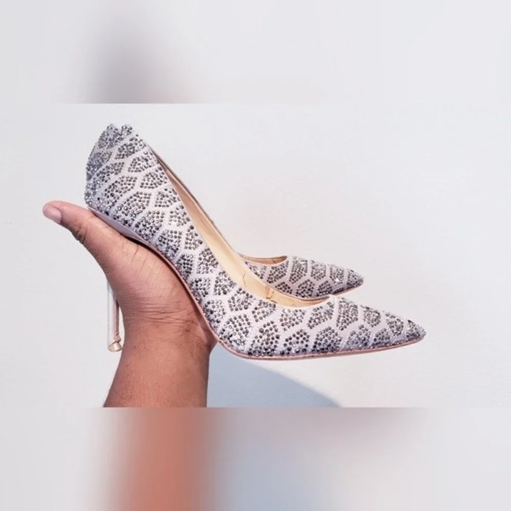 Vince Camuto Silver Studded Bridal Pumps Size 9M